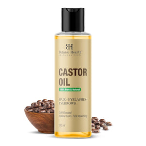 Botanic Hearth Castor Oil 100% Pure & Natural Cold Pressed Hexane Free I Fast Absorbing - 150 ml