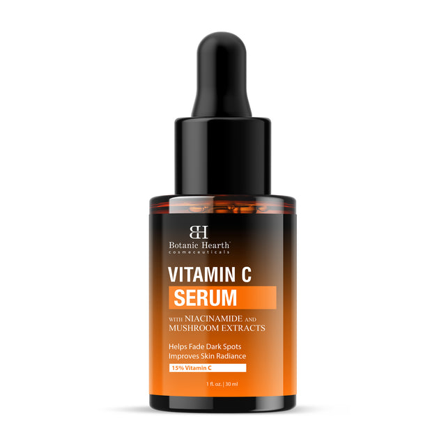 Botanic Hearth 15% Vitamin C Face Serum with Niacinamide, Hyaluronic Acid, Allantoin, Cica, Ferulic Acid & Vitamin E | Targets Dark Spots, Sun Damage, Wrinkles to Brighten & Even Tone Skin| 30 ml