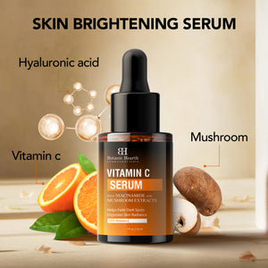 Botanic Hearth 15% Vitamin C Face Serum with Niacinamide, Hyaluronic Acid, Allantoin, Cica, Ferulic Acid & Vitamin E | Targets Dark Spots, Sun Damage, Wrinkles to Brighten & Even Tone Skin| 30 ml