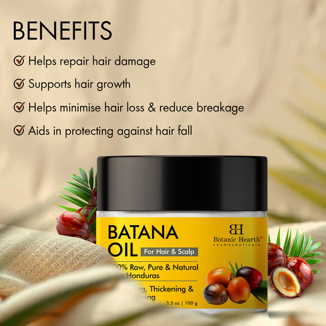 Botanic Hearth Batana Oil - Butter 100 ml - Deeply Nourishing & Revitalizing Hair & Skin Care