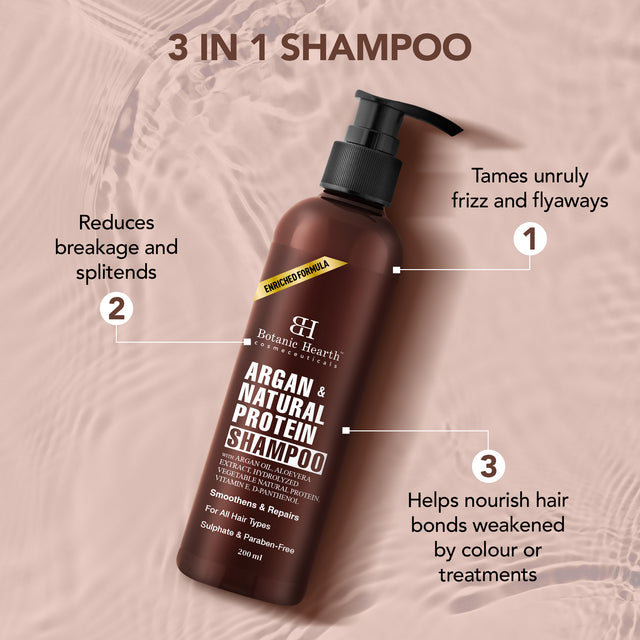 Botanic Hearth Argan & Keratin Shampoo with 100% Pure Argan Oil & Aloe Extracts 200 ml