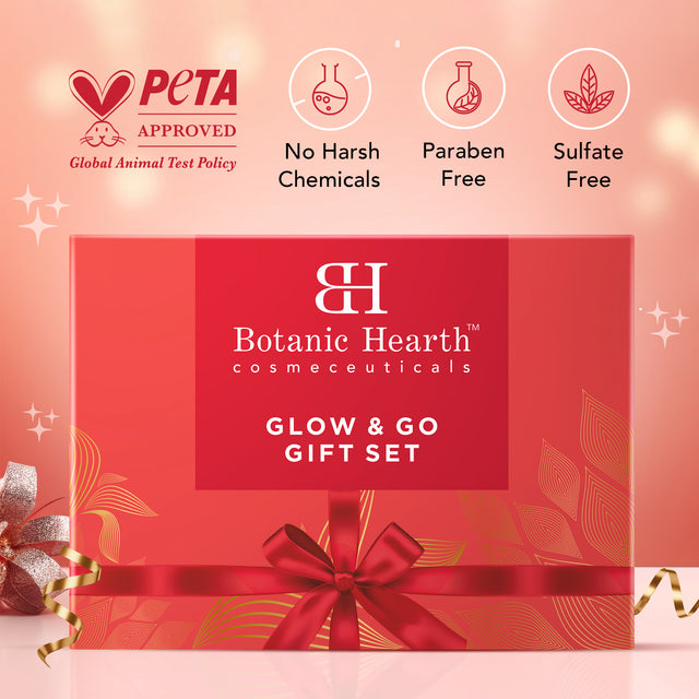 Botanic Hearth Gift Set of 3- Hibiscus Body Scrub - 50g | Raspberry Lip Balm - 8g | Rose Body Wash - 50ml