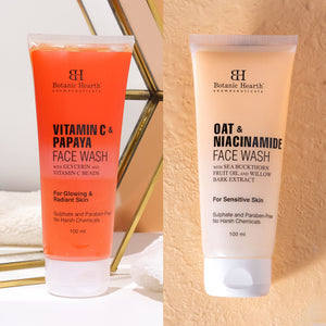 Botanic Hearth Papaya & Vitamin C with Oat & Niacinamide Face Wash Set of 2, 100 ml Each